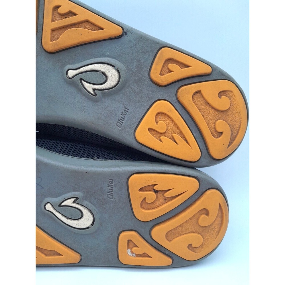 Olukai Nohea Mesh Loafers Dark Shadow Mens Size US 11.5 EUR 44.5 Gray Orange - Picture 8 of 9